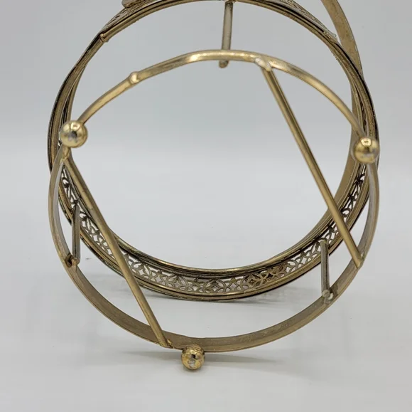 Libbey Starlight Golden Foliage Ice Bucket Metal Carrier Mid-Century Modern Vtg - Picture 4 of 16